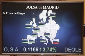 Panel de la Bolsa de Madrid